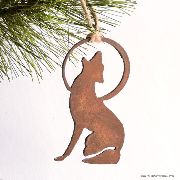 coyote and moon ornament